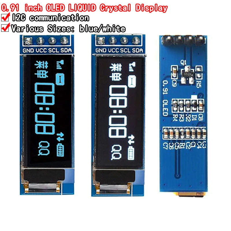 0,91-дюймовый модуль OLED-дисплея белый/синий OLED 128X32 ЖК-дисплей SSD1306 12864 0.91 IIC i2C Communicate для ardunio