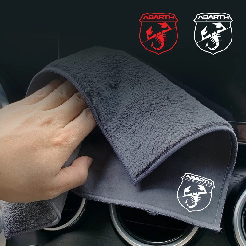 1 шт. Для логотипа скорпиона Fiat Grande Punto 500 ABARTH 595 Competizione Полотенце для мытья автомобиля Замша Микрофибра Чистка Сушка Тряпка Ткань