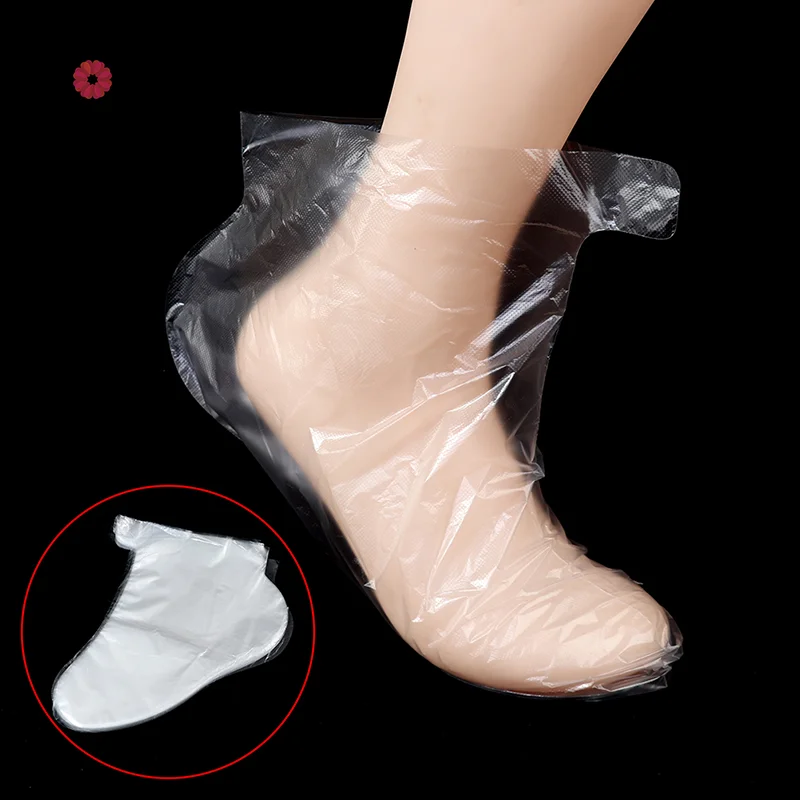 100 шт. Прозрачная прозрачная одноразовая отшелушивающая пластиковая дышащая маска для ног вкладыш для ванны педикюр для ног спа восковая крышка сумка носок