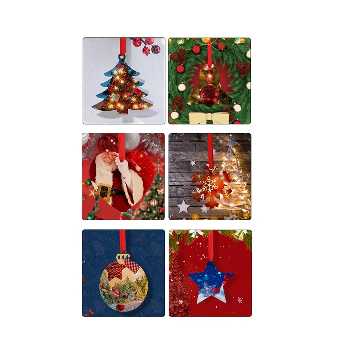 10Pack сублимационные рождественские заготовки, пустые алюминиевые украшения для досок белые пустые украшения для DIY Рождество D
