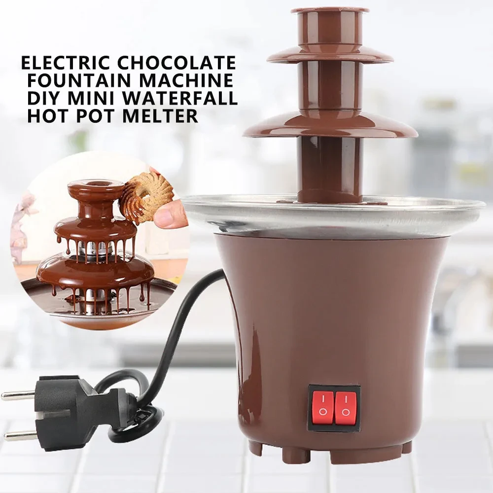 110 В 220 В Шоколадный фонтан Трехслойная электрическая башня для плавления шоколада Бытовая полностью автоматическая машина для шоколадного фонтана