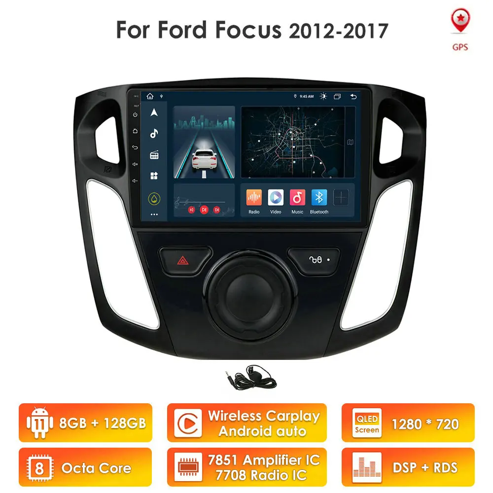 2+32/4+64/1+16 автомагнитола навигация для Форд Фокус 2012-2016 2017 2018 Автомагнитола Мультимедийный видеоплеер GPS No 2 din Android 10