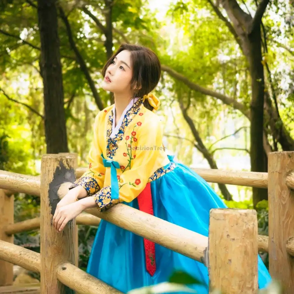 2023 Женский костюм ханбок Национальный стиль Ханбок Костюм Корейский традиционный танец Платье S690