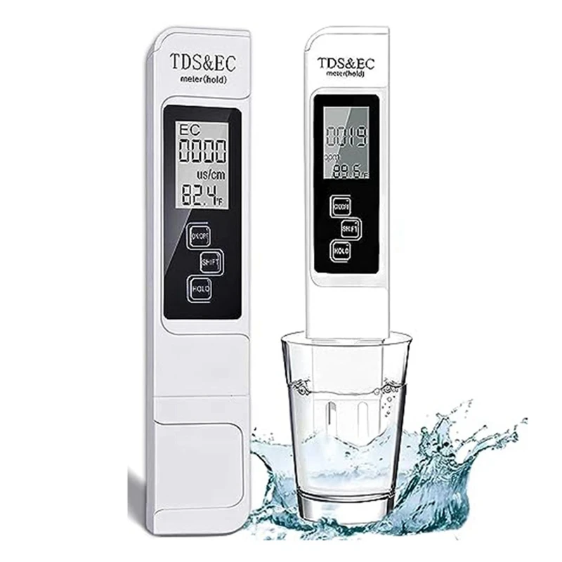 3-в-1 TDS Meter Цифровой тестер воды 0-999 PPM PPM для гидропоники, питьевой воды