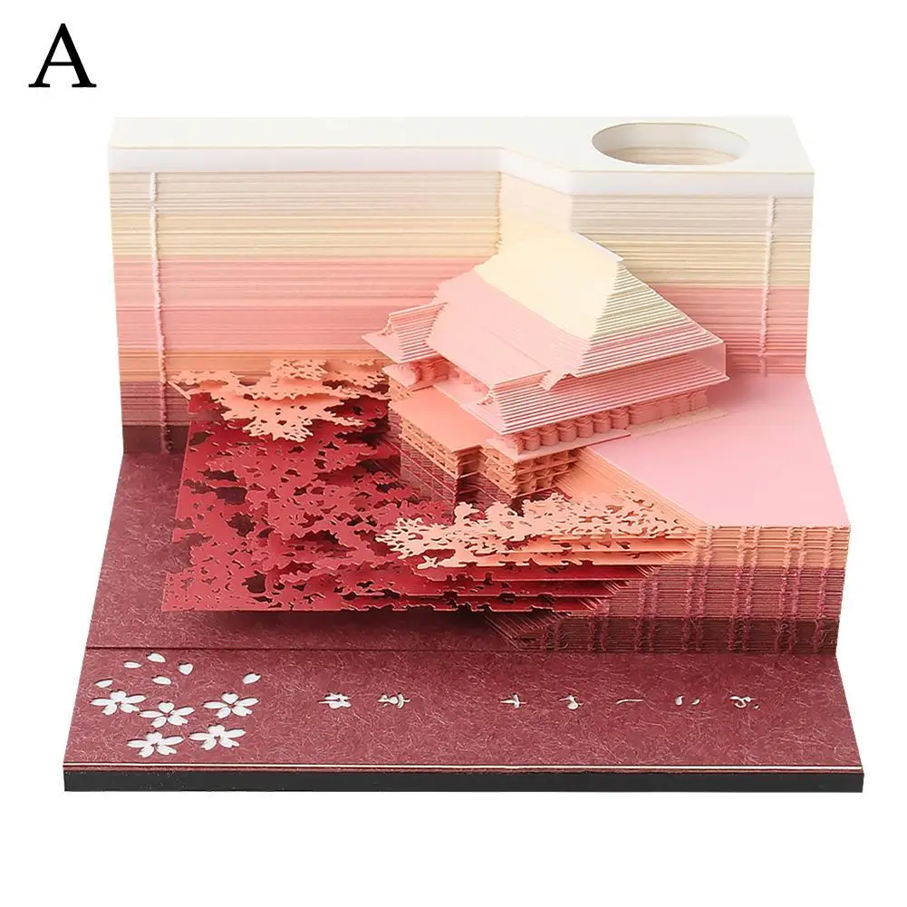 3D Блокнот DIY Мини Ретро Арка Павильон Блокнот Для Заметок Стикеры Заметки Новогодние Подарки