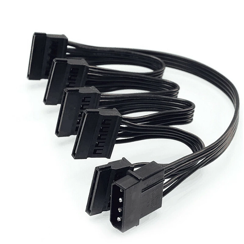 4-контактный кабель питания IDE на 5 портов 4-контактный Molex на несколько портов SATA 18AWG Провод Шнур питания для жесткого диска HDD SSD ПК