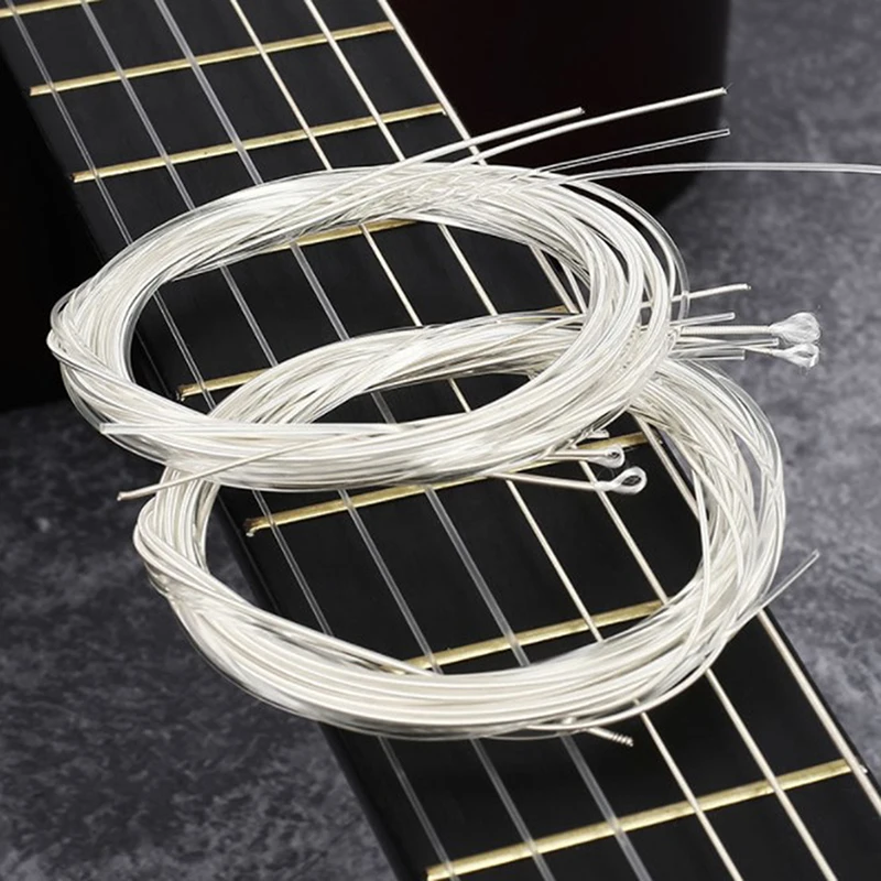 6 шт. Гитарные струны Классические нейлоновые классические струны Серебряные аксессуары для гитары