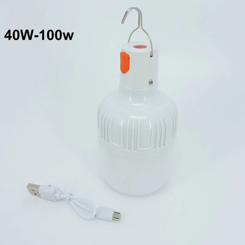 60 Вт 100 Вт Светодиодный кемпинг ночной белый Лампочка Портативные фонари 5 В USB Перезаряжаемые настенные аварийные палатки Батарея освещения