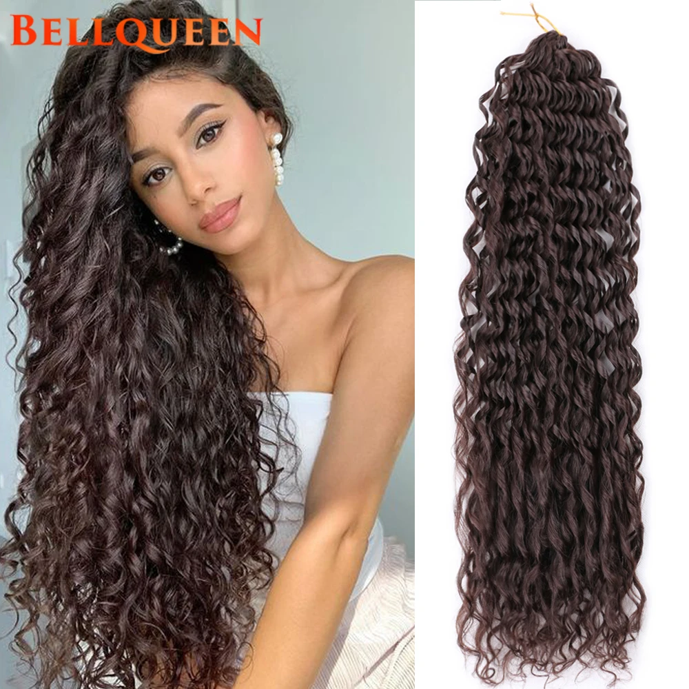 Bellqueen Loose Wave Вязание крючком для волос 24 дюйма Синтетический Афро Завиток Плетение Плетение Волосы Наращивание Для Женщин