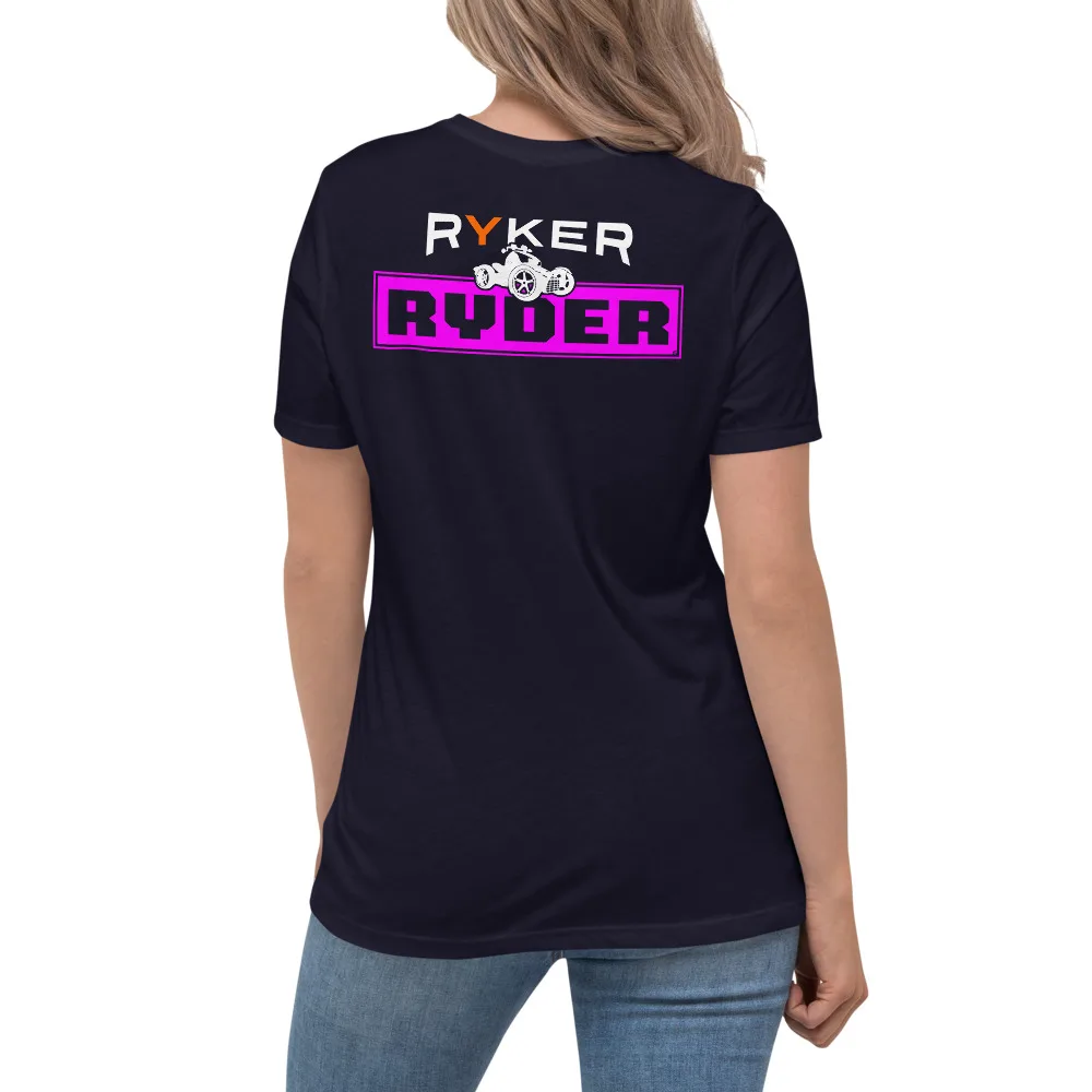 Can-Am Ryker Ryder Розовый логотип Женская непринужденная футболка