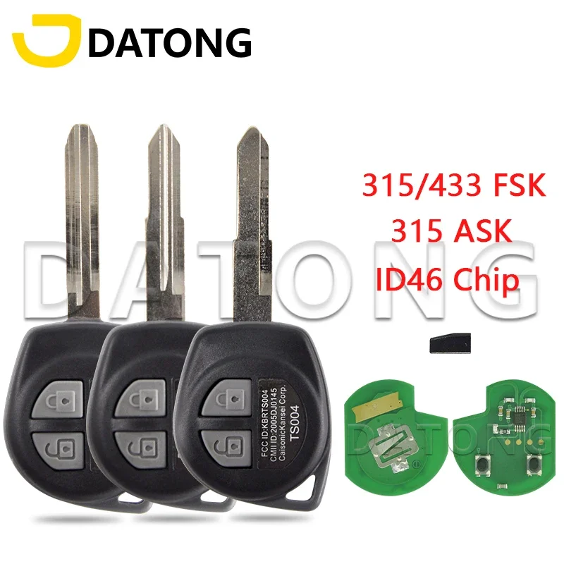 Datong World Car K0ey Пульт дистанционного управления для Suzuki Swift Jimny SX4 Alto Vitara Ignis Splash 315/433 МГц ID46 Ключ для замены чипа