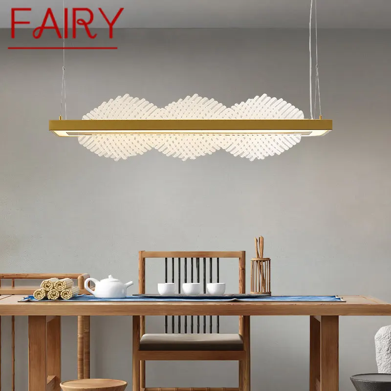 FAIRY LED Современный подвесной светильник Китайский креативный дизайн Золотая потолочная люстра для дома Чайный домик Столовая