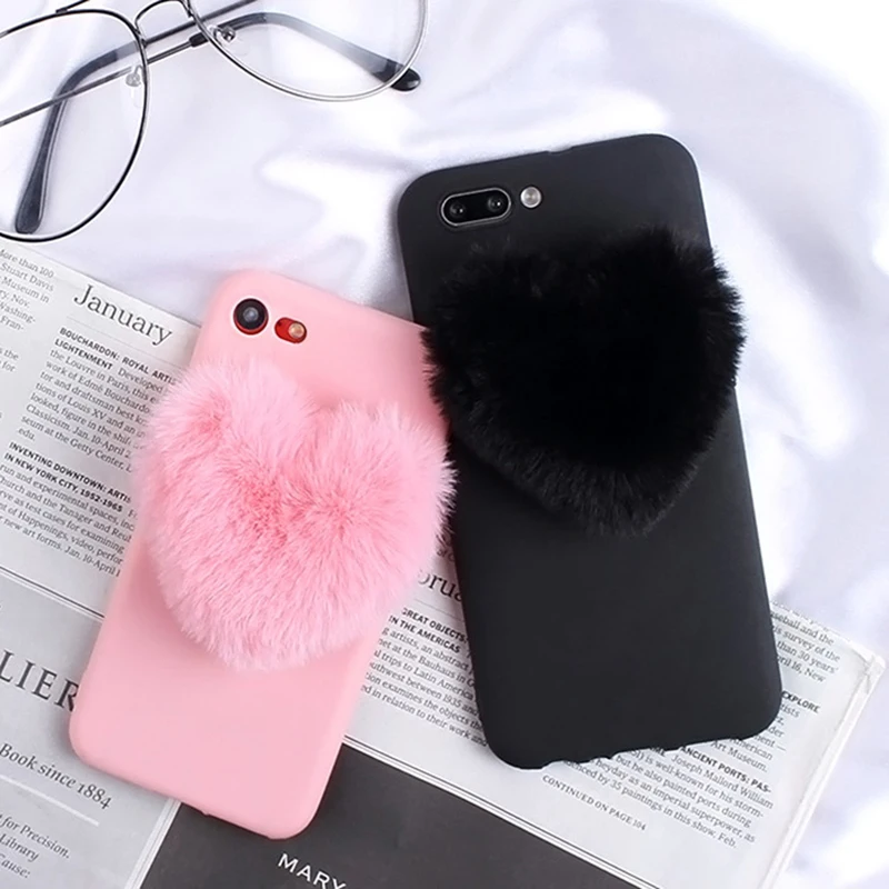 Furry Love Hearts Чехол для телефона с милыми волосами для Xiaomi Pocophone F2 Pro F3 F4 F5 M2 M3 M4 M5 X2 X3 NFC X4 GT X5 Чехол для телефона