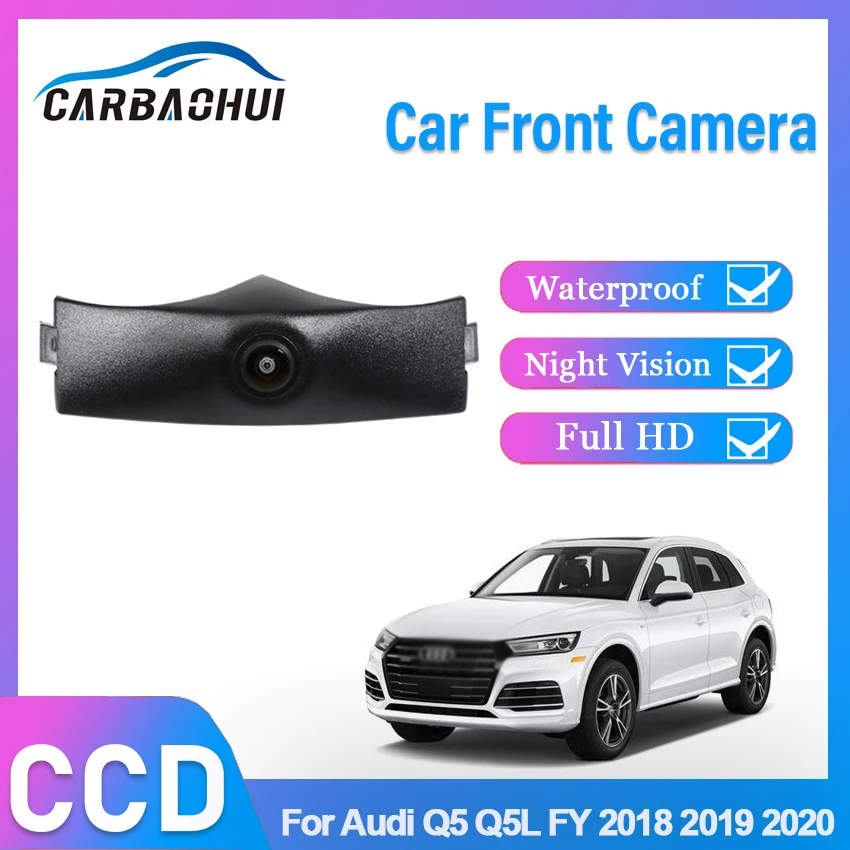 HD CCD Авто Передний вид Парковка Ночное видение Позитивная водонепроницаемая камера с логотипом для Audi Q5 Q5L 2018 2019 2020 Широкоугольный