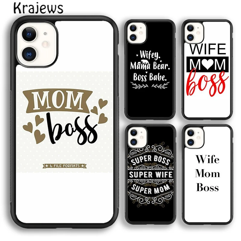 Krajews Wife Mamma Boss Soft Phone Чехол для iPhone 15 SE2020 14 6 7 8 plus XR XS 11 12 13 pro max coque Fundas