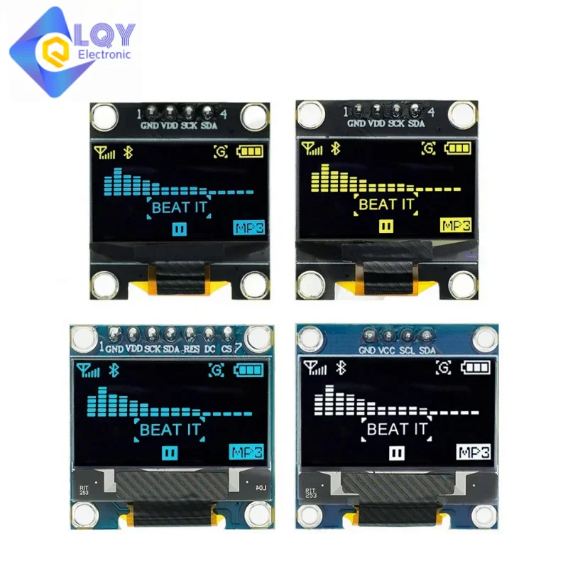 LQY 10 шт. 4-контактный 7-контактный белый/синий/желтый синий цвет 0,96 дюйма 128X64 OLED Модуль дисплея для Arduino 0,96 дюйма IIC I2C SPI Communicate