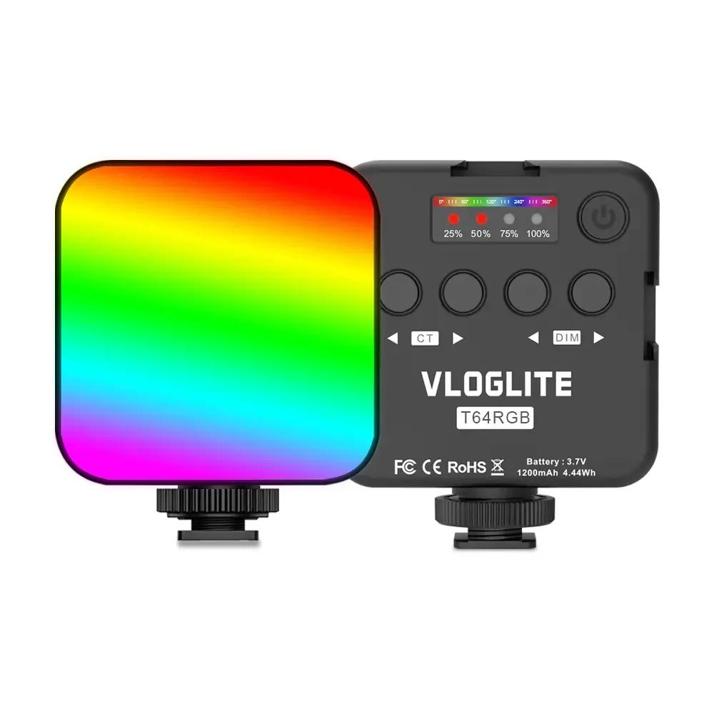 LUXCEO T64 RGB Panel Light Mini LED Camera Light 1200 мАч Перезаряжаемая портативная видеолампа Полноцветное фотоосвещение для Youtube