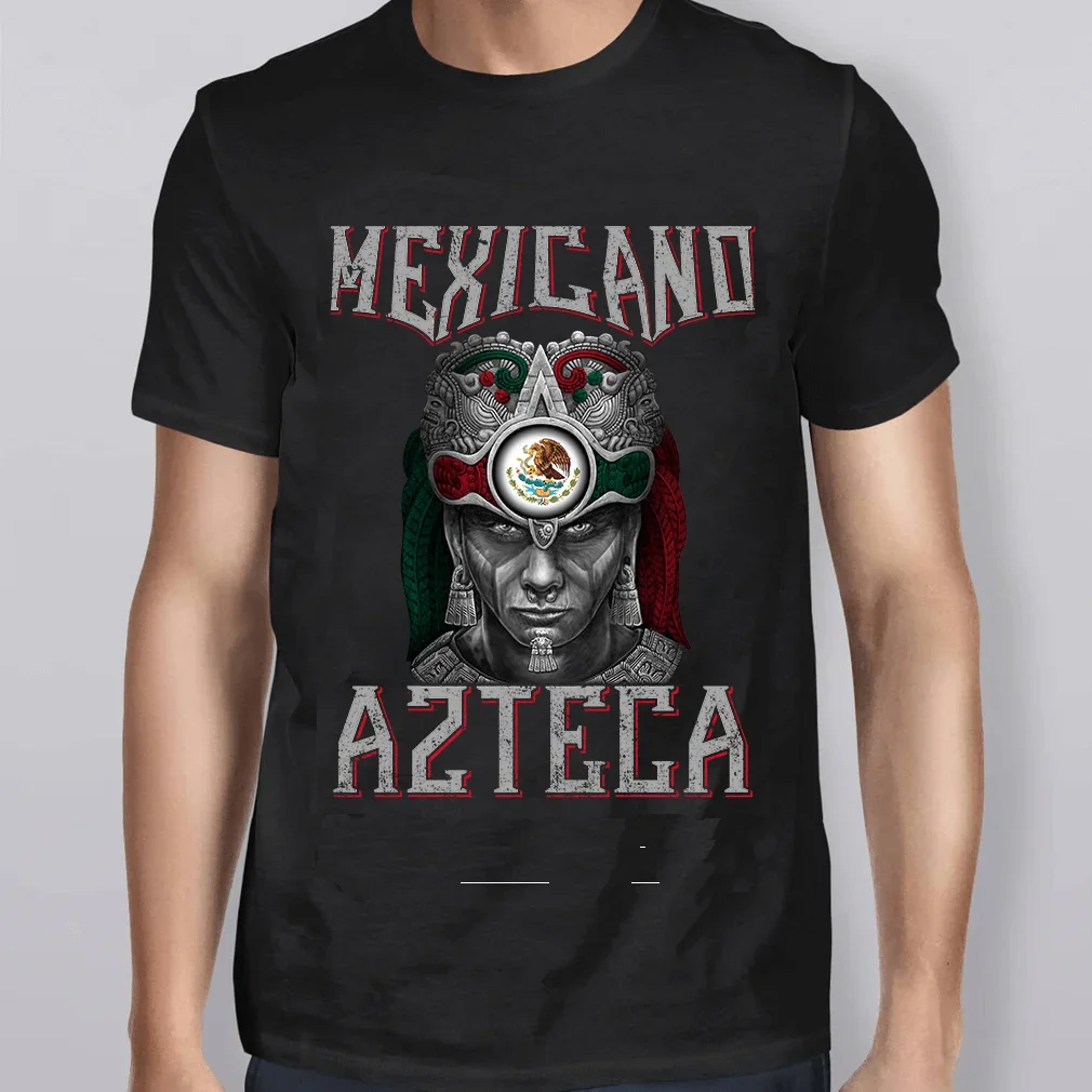 Mexicano Azteca Футболка 100% хлопок с круглым вырезом Лето с коротким рукавом Повседневная мужская футболка Размер S-3XL