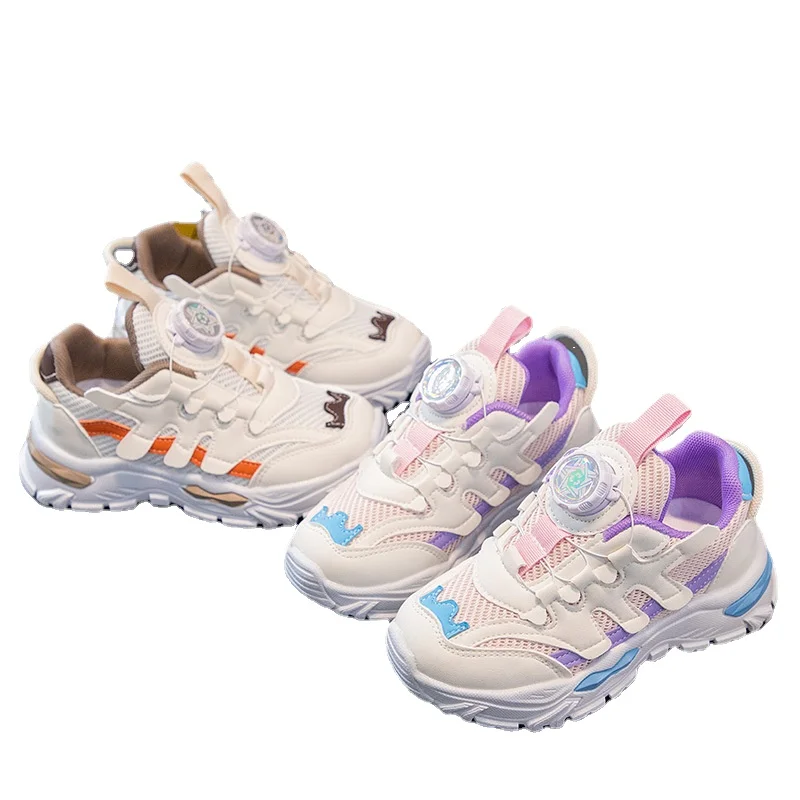 MODX Летние кроссовки для мальчиков-подростков и девочек Сетчатые дышащие кроссовки для девочек Фиолетовая оранжевая обувь для ходьбы Детская школа Кроссовки
