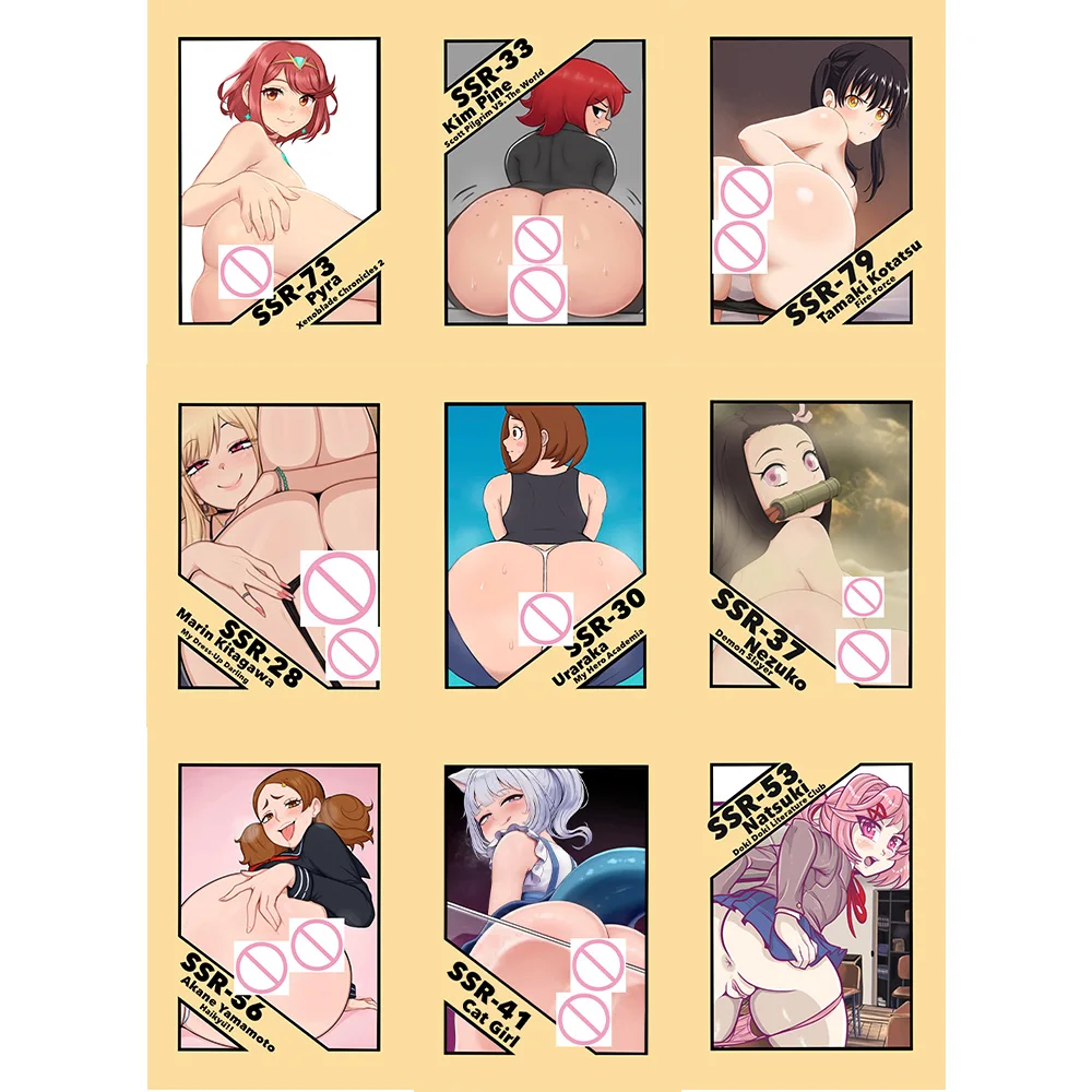 My Hero Academia Ochaco Uraraka Сексуальная обнаженная киска Карты Аниме Kawaii Girl Коллекция Карта Красочные Флэш Аниме Периферийные Подарки