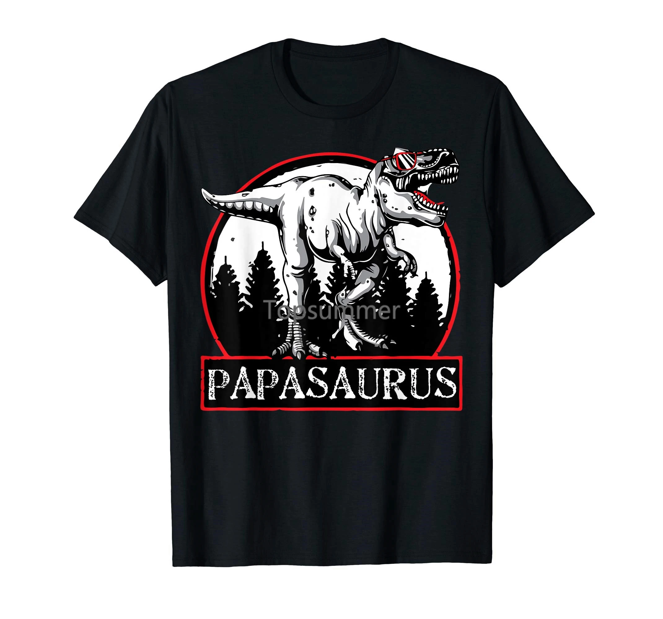 Papasaurus T-Rex Футболки Крутой динозавр с солнцезащитными очками-Мужская футболка-Черный
