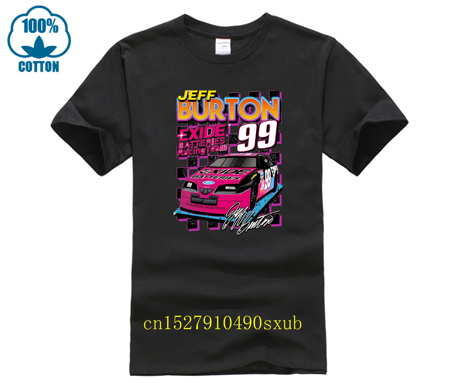 pink-racing-car-jeff-burton-racing-retro-nascar-design-trending-unisex-tshirt