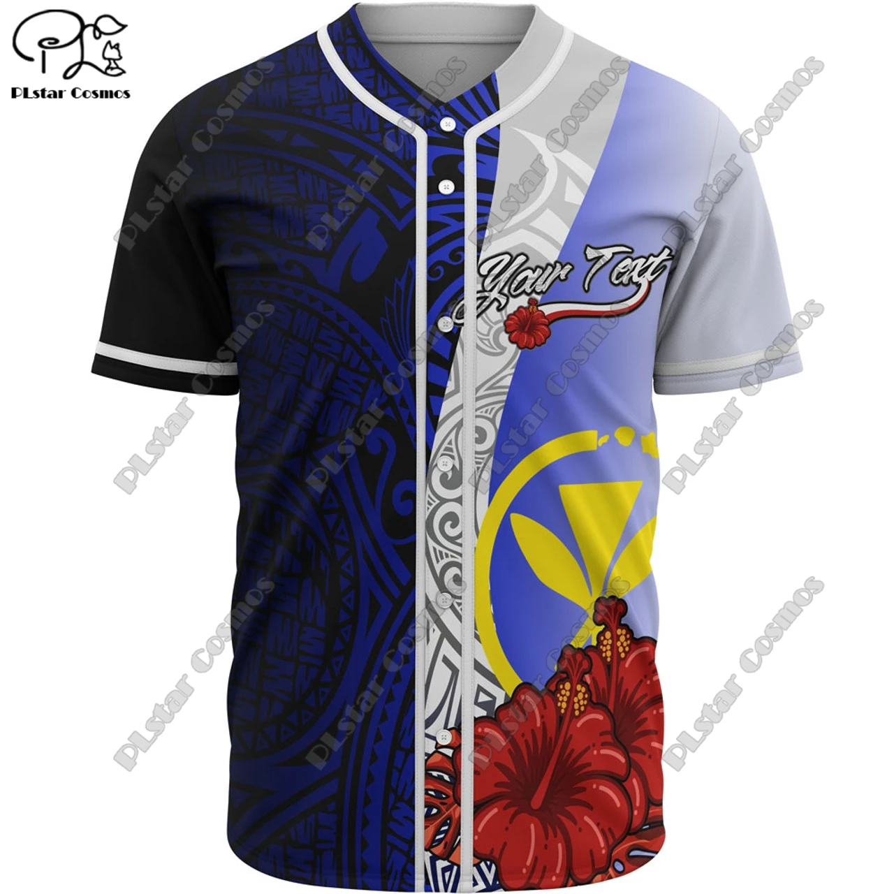 PLSTAR COSMOS 3D-печать Гавайи Индивидуальная персонализированная бейсбольная рубашка Черепаха Пальма Гибискус Полинезийское племя Татуировка