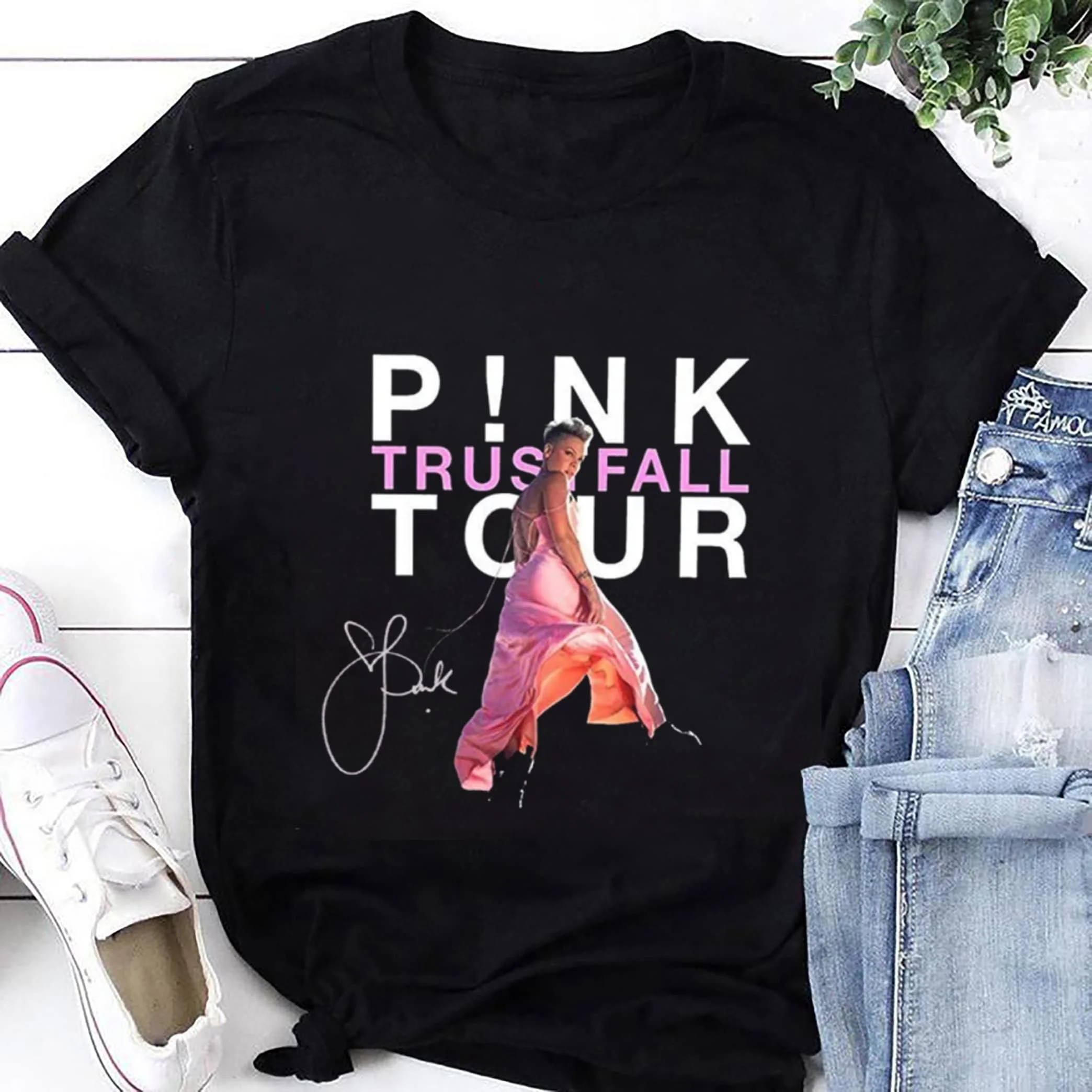 Pnk Pink Trustfall Tour 2023 Футболка Розовая рубашка Подарки фанатов