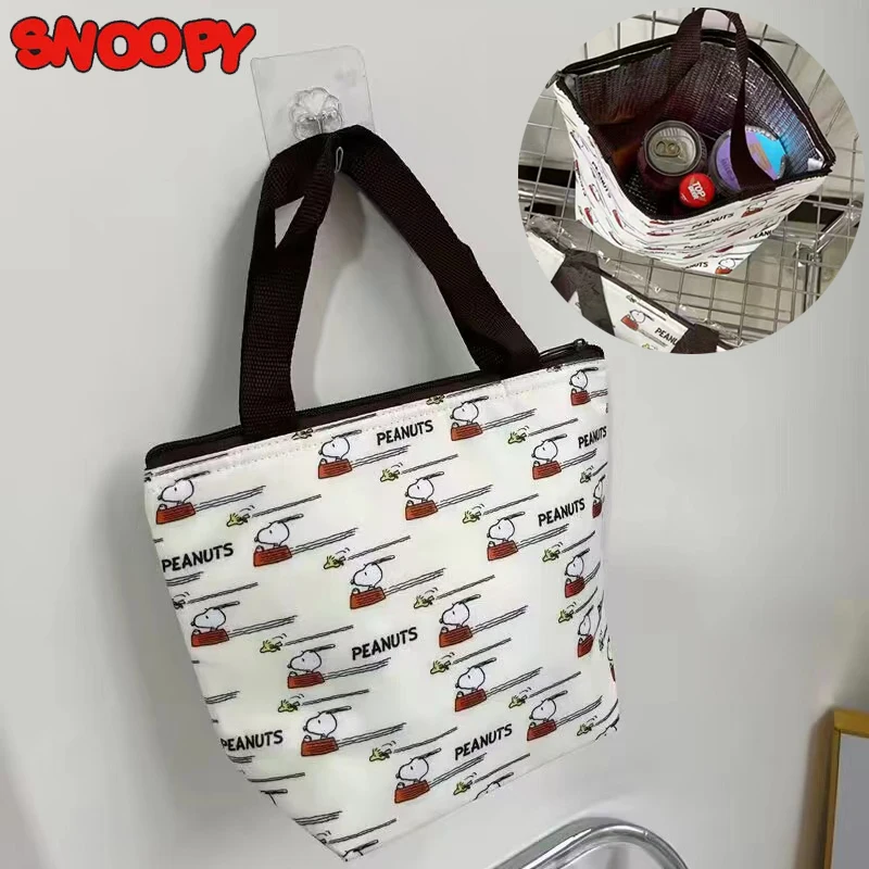  Snoopy Сумки для покупок Модная женская сумка большой емкости Водонепроницаемая изолированная сумка для обеда Симпатичная портативная продуктовая сумка для путешествий Подарки