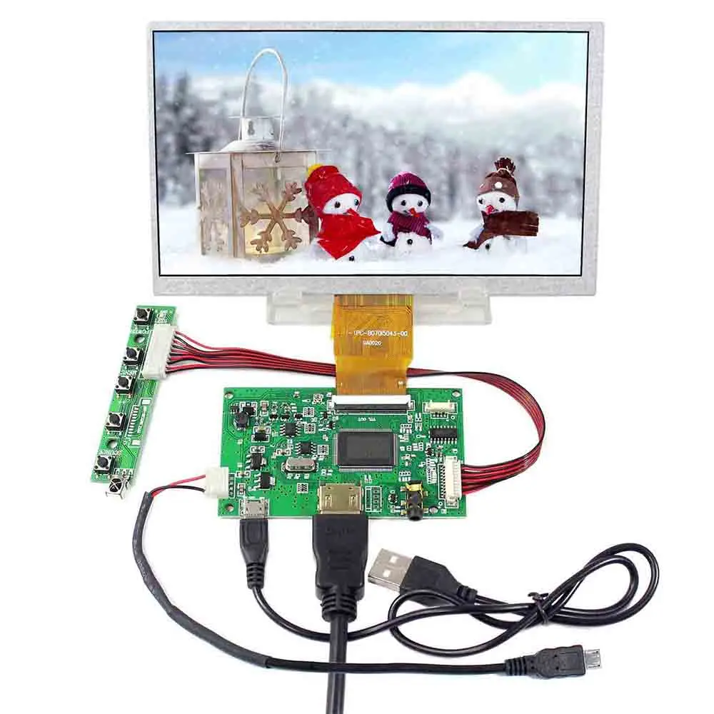 VSDISPLAY 7-дюймовый IPS с соотношением сторон 16:9 1024X600 Опциональный сенсорный TFT-LCD с платой контроллера HD-MI для встраиваемых систем