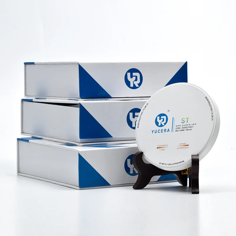Yucera Циркониевый блок 98 мм ST Белый сертификационный протез CAD CAM Заготовка из диоксида циркония