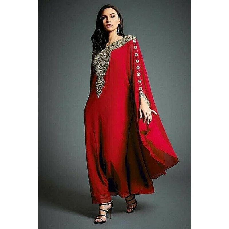 бордовый марокканский Дубай Кафтан Фараша Платье Абая Очень модное длинное европейское и американское модные тенденции