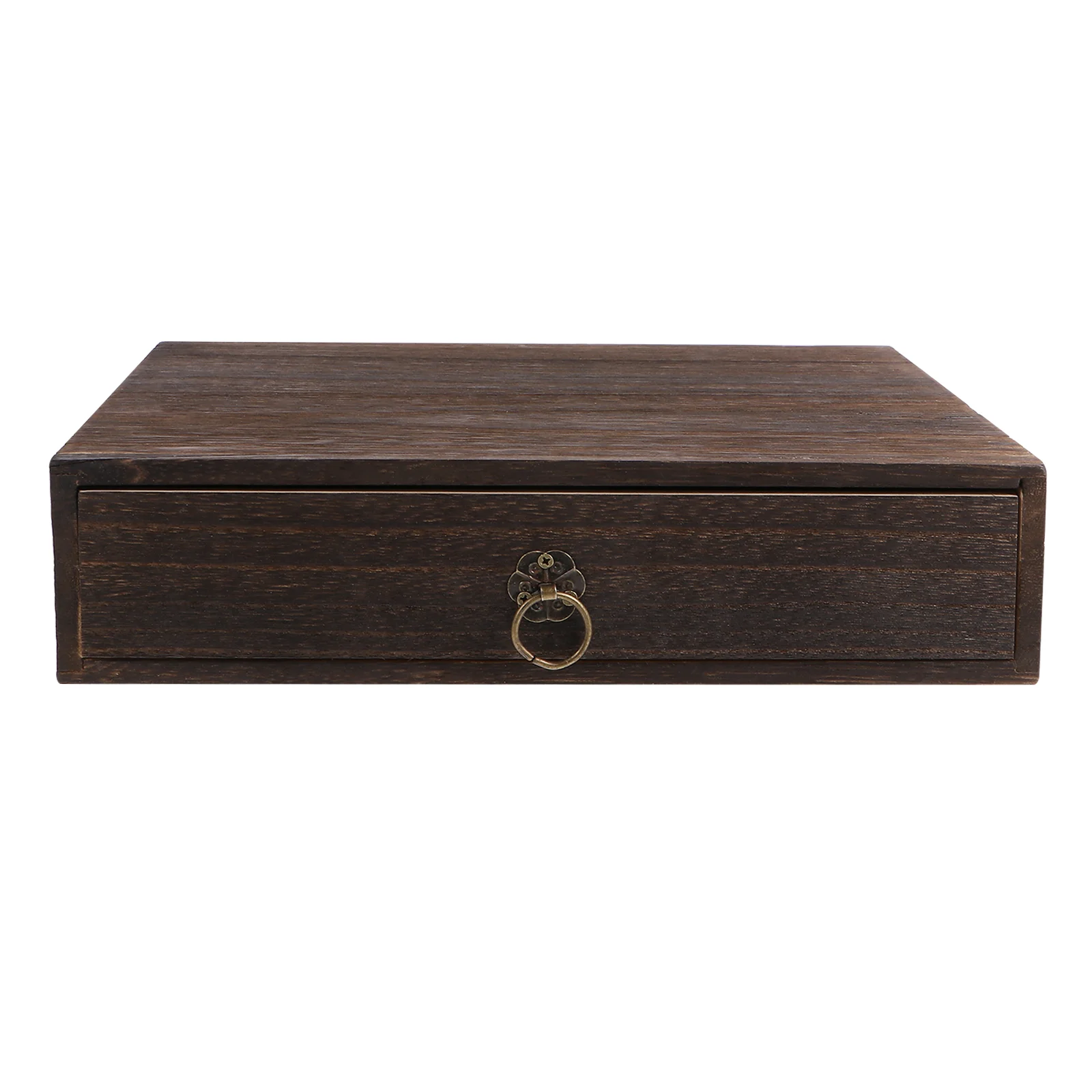 Винтажный деревянный настольный органайзер коробка многослойный ящик типа для хранения ювелирных изделий пыленепроницаемый ящик для документов с ручкой