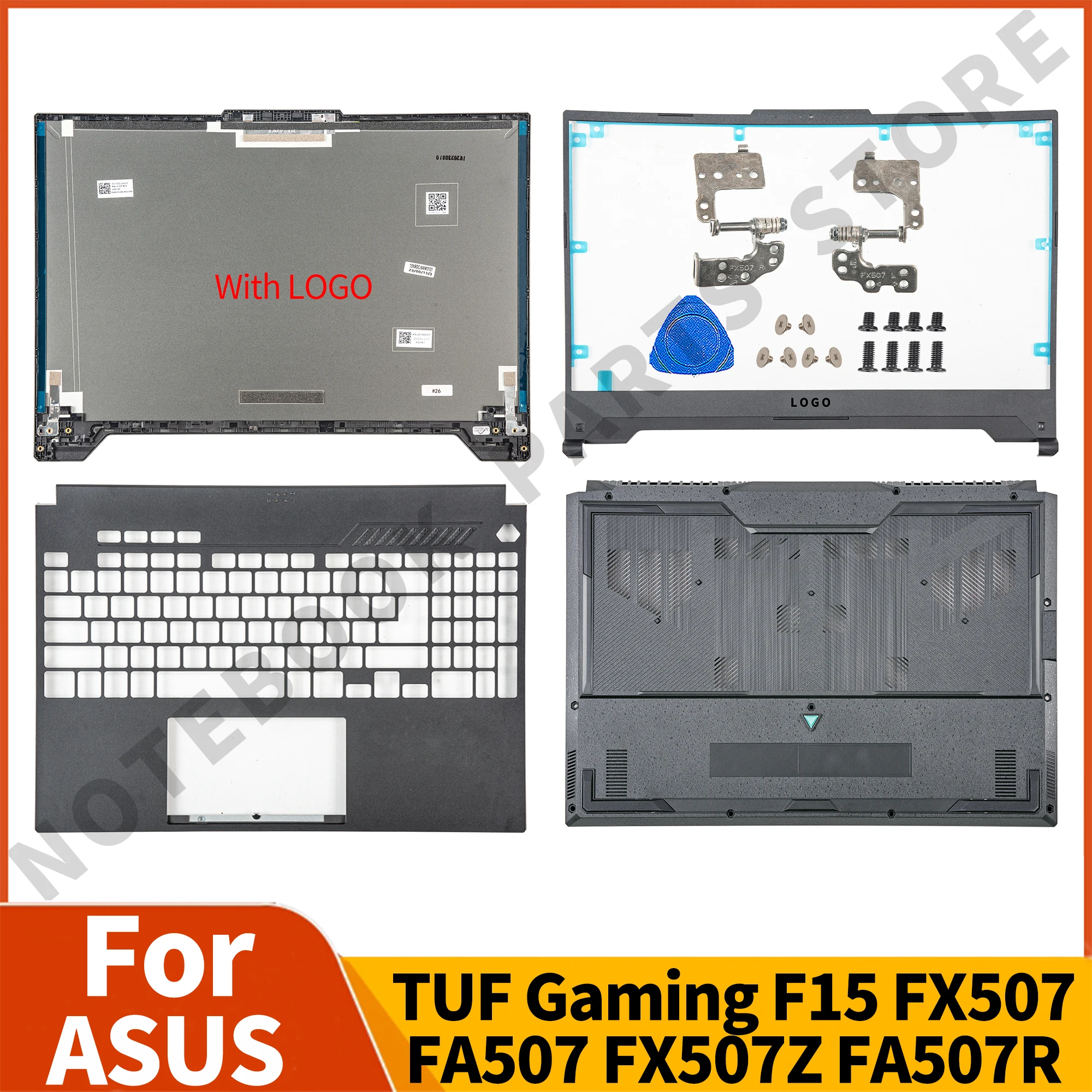  Выпуск воздуха с обеих сторон для ASUS TUF Gaming F15 FX507 FA507 FX507Z FA507R ЖК-дисплей Задняя крышка Передняя панель Петли / Palmrst / Снизу