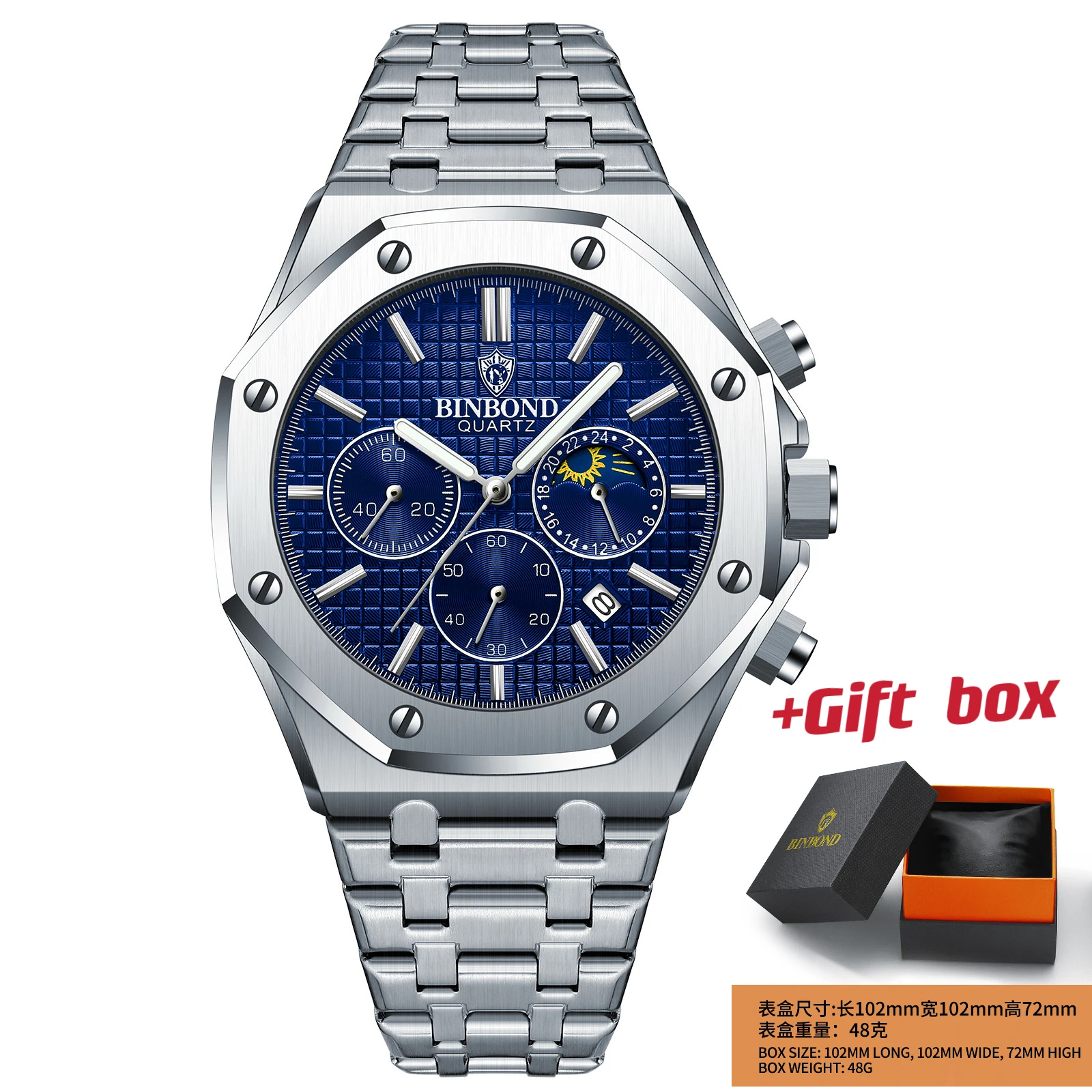 Высококачественные бизнес-кварцевые часы с тремя глазами, многофункциональные стальные ремни, мужские простые модные часыB0161 Hublot часы мужские наручные часы