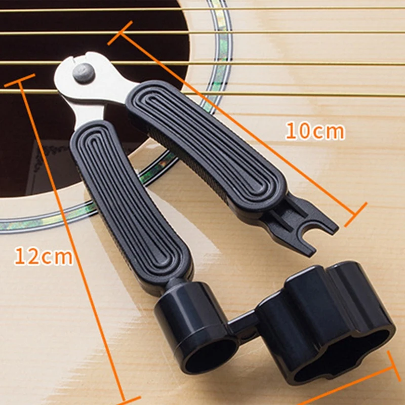  Гитарный резак для намотки струн Съемник штифтов моста и гитарный инструмент 3 в 1 для ремонта перетяжки струн