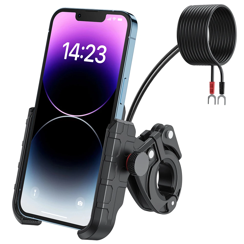 Держатель для телефона мотоцикла USB-зарядка Держатель для велосипедного телефона с быстрой зарядкой USB и вращением на 360° | Универсальное крепление для телефона на мотоцикле