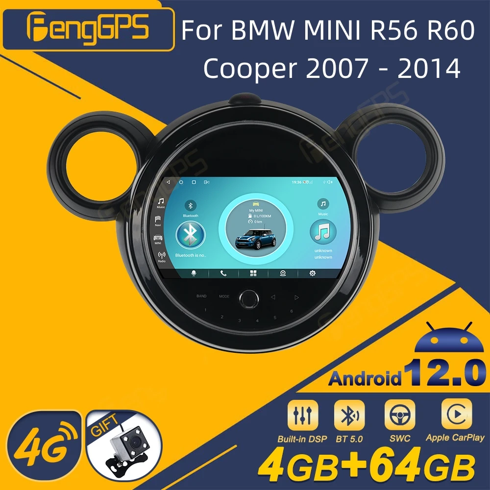 Для BMW MINI R56 R60 Cooper 2007 - 2014 Android Авто Радио 2Din Стерео Ресивер Авторадио Мультимедийный Плеер GPS Нави Головное Устройство
