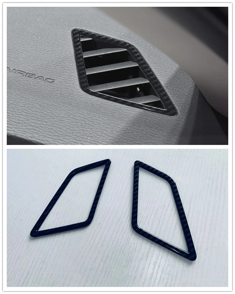 Для Mitsubishi Outlander 2022 2023 ABS Углеродное волокно Передняя часть вентиляционного отверстия Крышка выходного отверстия Наклейка на рамку Аксессуары для интерьера автомобиля