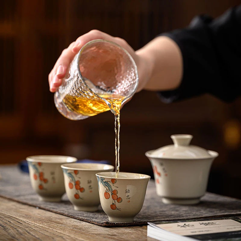 Дорожный чайный сервиз Gaiwan для чая Полный керамический чайник Чайная чашка Посуда для питья в китайском стиле Домашний офис Декоративный подарок для чая кунг-фу