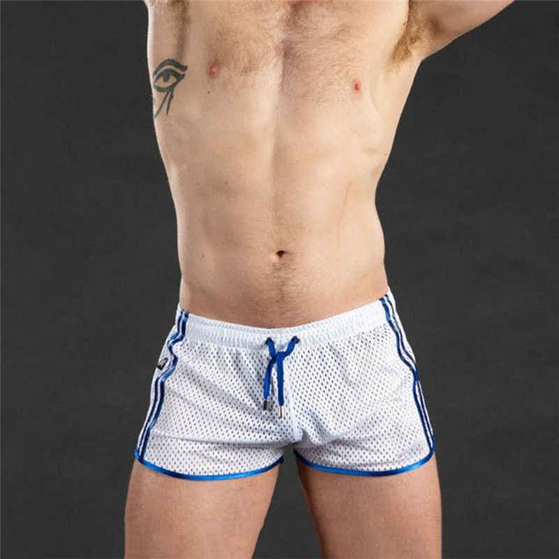 Дышащие мужские летние однотонные шорты для плавания Мужские шорты для тренировок и фитнеса Повседневные сетчатые пляжные плавки Короткие брюки