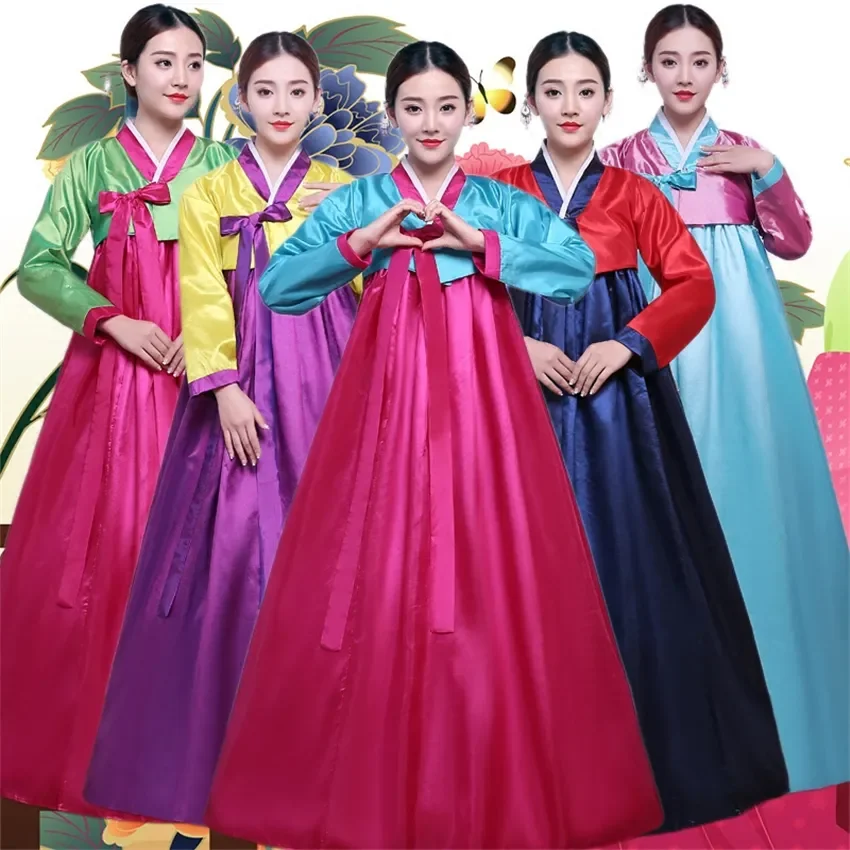 Женщины Ханбок Платье Корейская Мода Древние Костюмы Традиционная Вечеринка Азиатский Дворец Косплей Перформанс Одежда 10Color