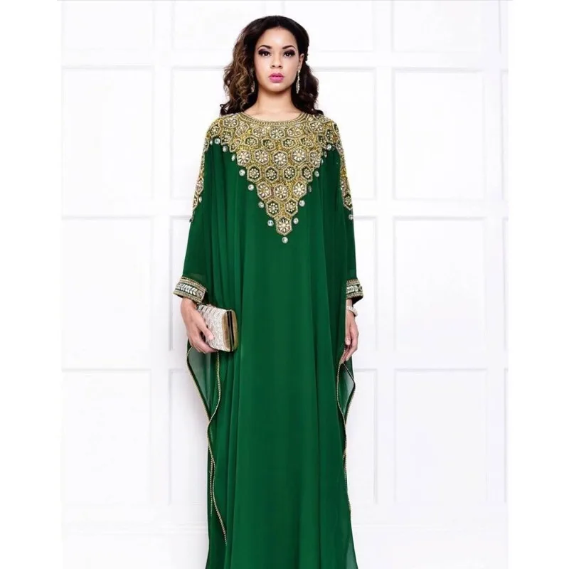 зеленый специальное платье из Марокко в Дубае - это очень причудливая модная тенденция в длинном платье