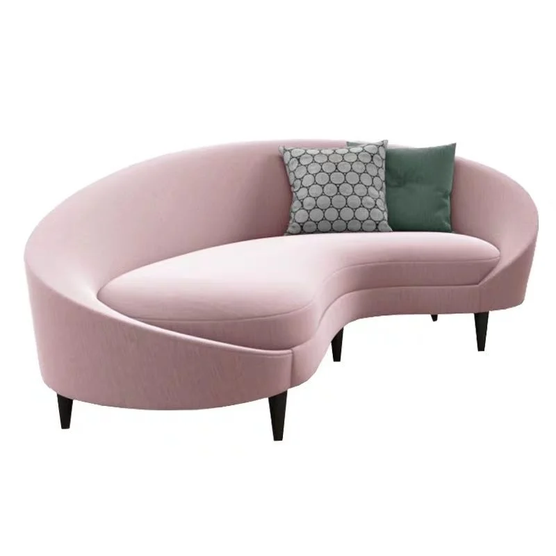 Изогнутый тканевый диван Pink Velvet Club Многоместный диван