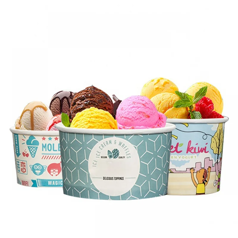 Индивидуальный продуктLOKYO высококачественный одноразовый бумажный стаканчик для мороженого, ванна, десерт, магазин, ледяная бумажная миска