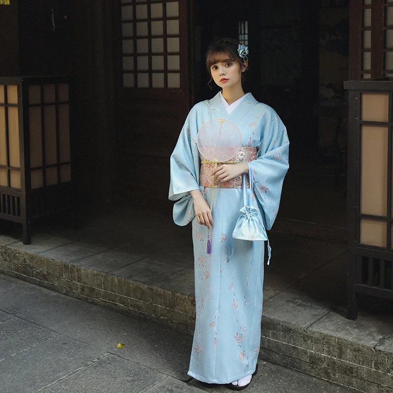 Кимоно для женщин Японское традиционное кимоно Косплей Платье Гейша Юката Лето Длинный халат Женская фотография Одежда
