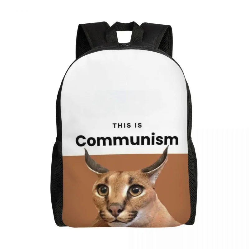 Коммунизм Floppa Милый мем Дорожный рюкзак Мужчины Женщины Школа Ноутбук Книжная сумка Caracal Cat Студент колледжа Сумки