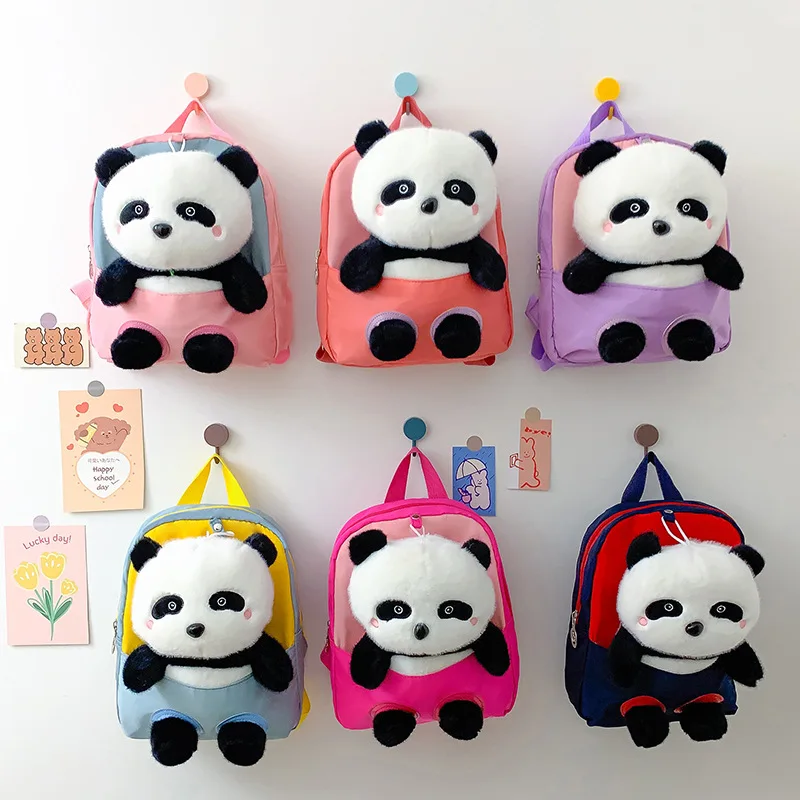 корейский детский рюкзак Kawaii Детские сумки для девочки Детский сад Мальчик Школьная сумка Мультфильм 3D Панда Кукла Малыш Сумка 2023