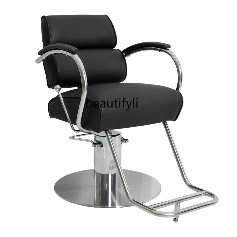  Кресло парикмахерской можно положить Парикмахерская Кресло для стрижки волос для парикмахерской Регулируемый вращающийся стул