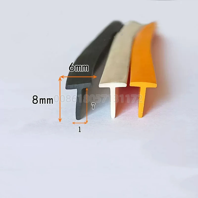  Крышка зазора Резиновая Т-образная полоса Край Ограждающий щит Уплотнения 6x8 мм Черный, Белый, Оранжевый